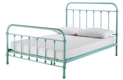 Collection Betsy Vintage Hospital Double Bed Frame-Duck Egg Collection Betsy Vintage Hospital Double Bed Frame-Duck Egg
